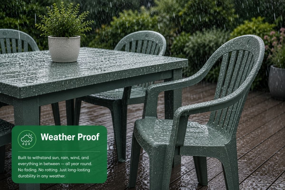 Weather proof eco fencing in garden after storm